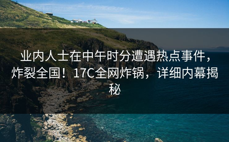 业内人士在中午时分遭遇热点事件，炸裂全国！17C全网炸锅，详细内幕揭秘