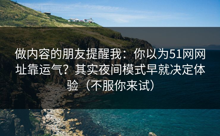 做内容的朋友提醒我：你以为51网网址靠运气？其实夜间模式早就决定体验（不服你来试）
