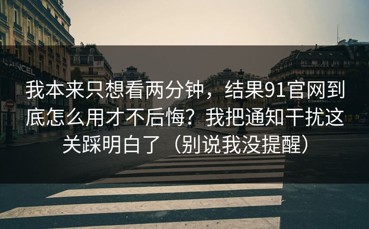 我本来只想看两分钟，结果91官网到底怎么用才不后悔？我把通知干扰这关踩明白了（别说我没提醒）